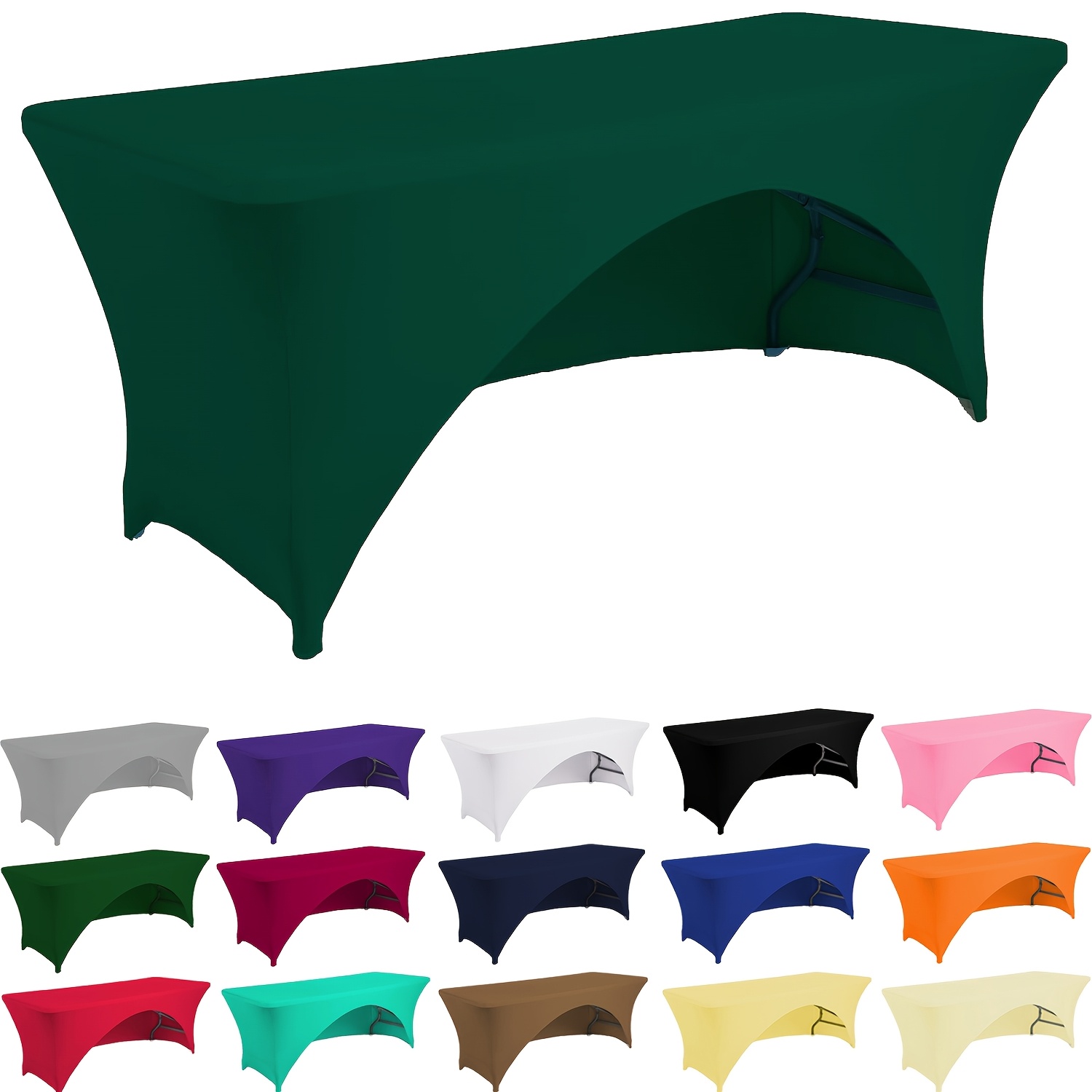 1pc rectangular stretchable open style tablecloth wedding decorations summer decoration garden decor for outside outdoor decor stretchable and washable fitted table cover solid color wrinkle resistant suitable for parties weddings banquets