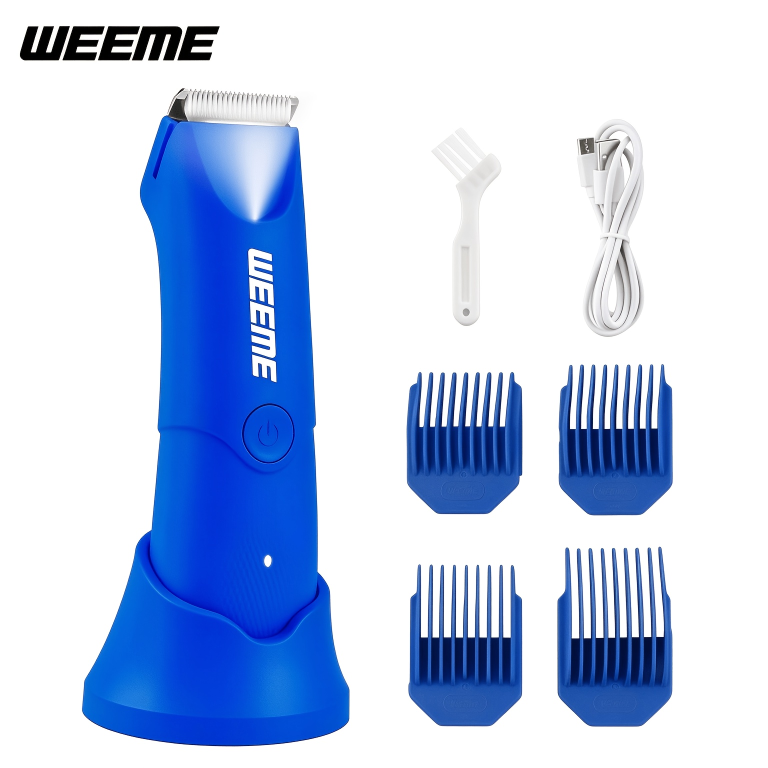 TEMU Weeme Men's Body Hair Trimmer, Chest Hair, Leg Hair, Armpit In 1 Machine, Usb Charging, Lcd Display, With Led Light For Trimming. Father's Day