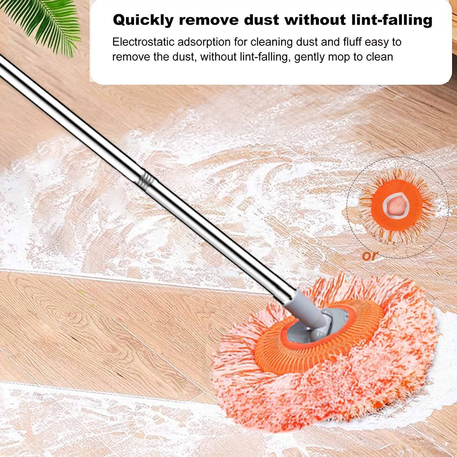 versatile 75 adjustable dust mop with 4 washable heads   floors walls windows ceiling cleaning absorbent polyester ideal for home use details 3