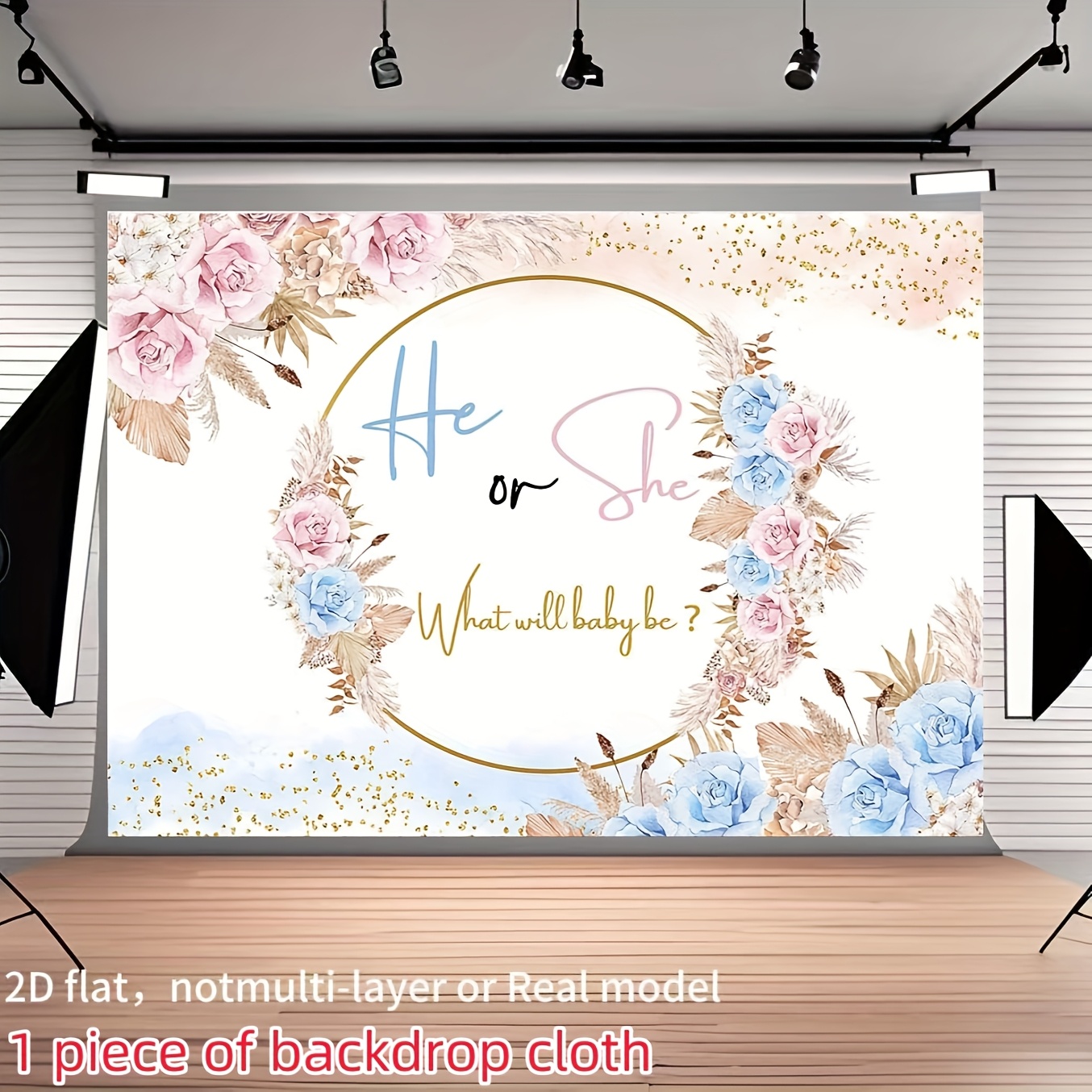 Glitzer-Banner "It's A Boy" – Für Babyparty, Geschlechts-Enthüllung & Dekoration, Blau
