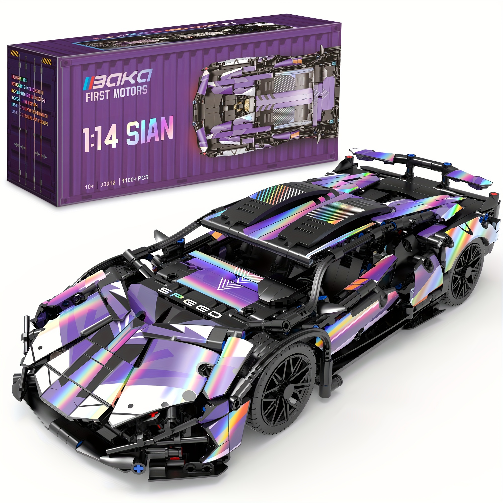 

Sports Cars Building Kit For Kids, Teens, And Adults - Stem Educational Construction Toys Car 1:14 Technic-model, Birthday Gifts Toys For 10 11 12+ Year Old Boys, Girls