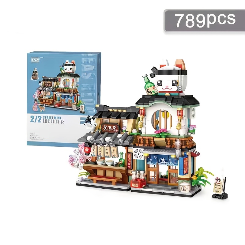 Fun4kid Set Mini Blocchi Giapponesi - Negozio Sorgenti Termali 399 Pezzi, Mattoncini Per Costruzioni Per Bambini E Adulti, Giocattolo Da Collezione