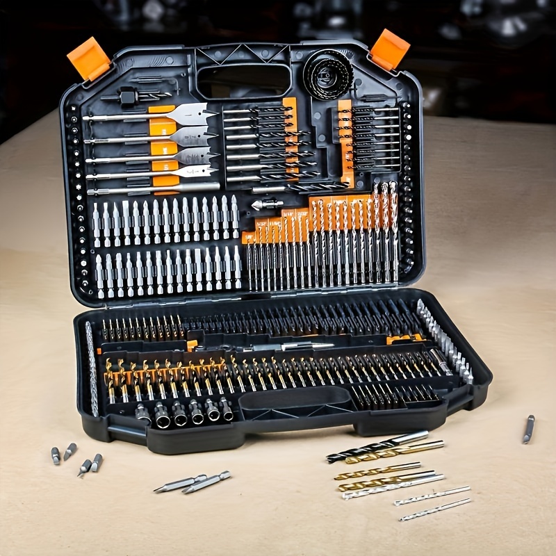 

246pcs Drill Set, Construction Drill Woodworking Drill Bit Flat Drill Hole Opener Spiral Drill Set, Hole Opener Set