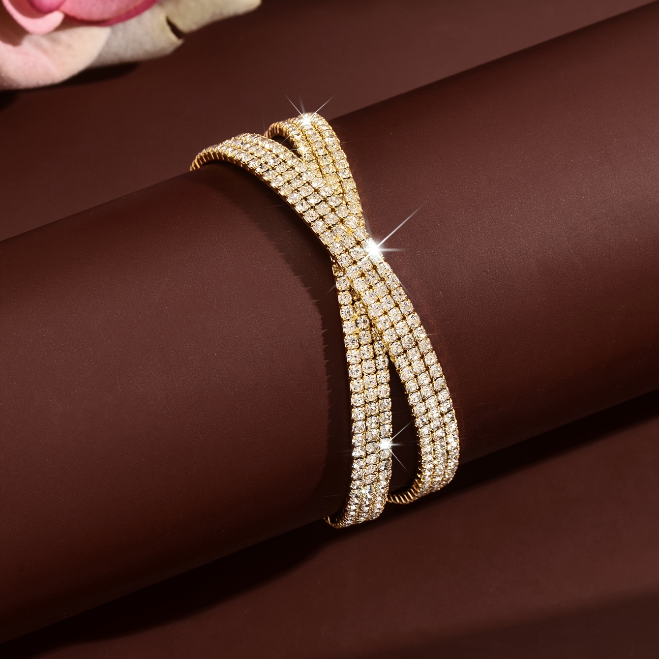 Women's Multi-Layer Cross-Open Bangle, X-Shaped Bracelet