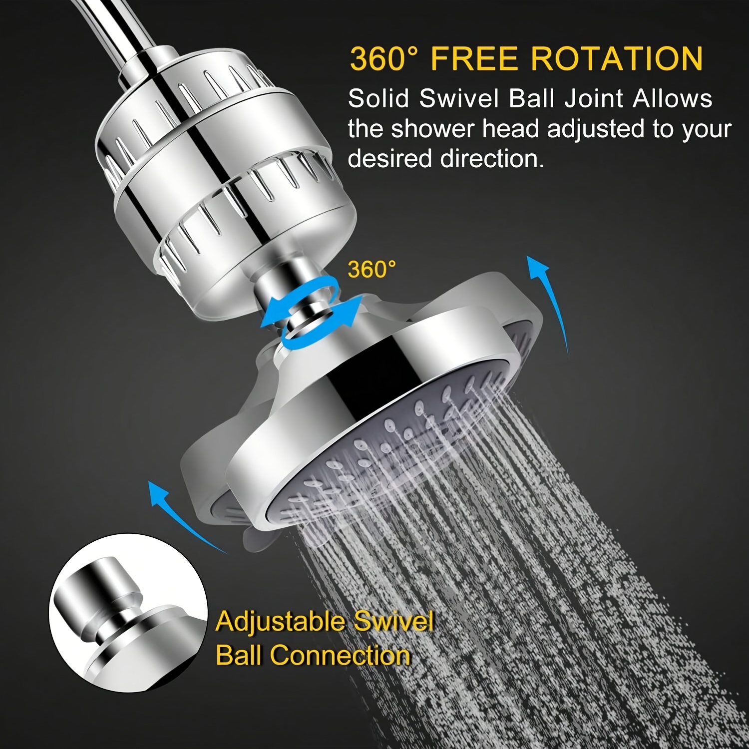 One-Piece Shower Set with 4-Inch Multi-Mode Pressurized Top Spray
