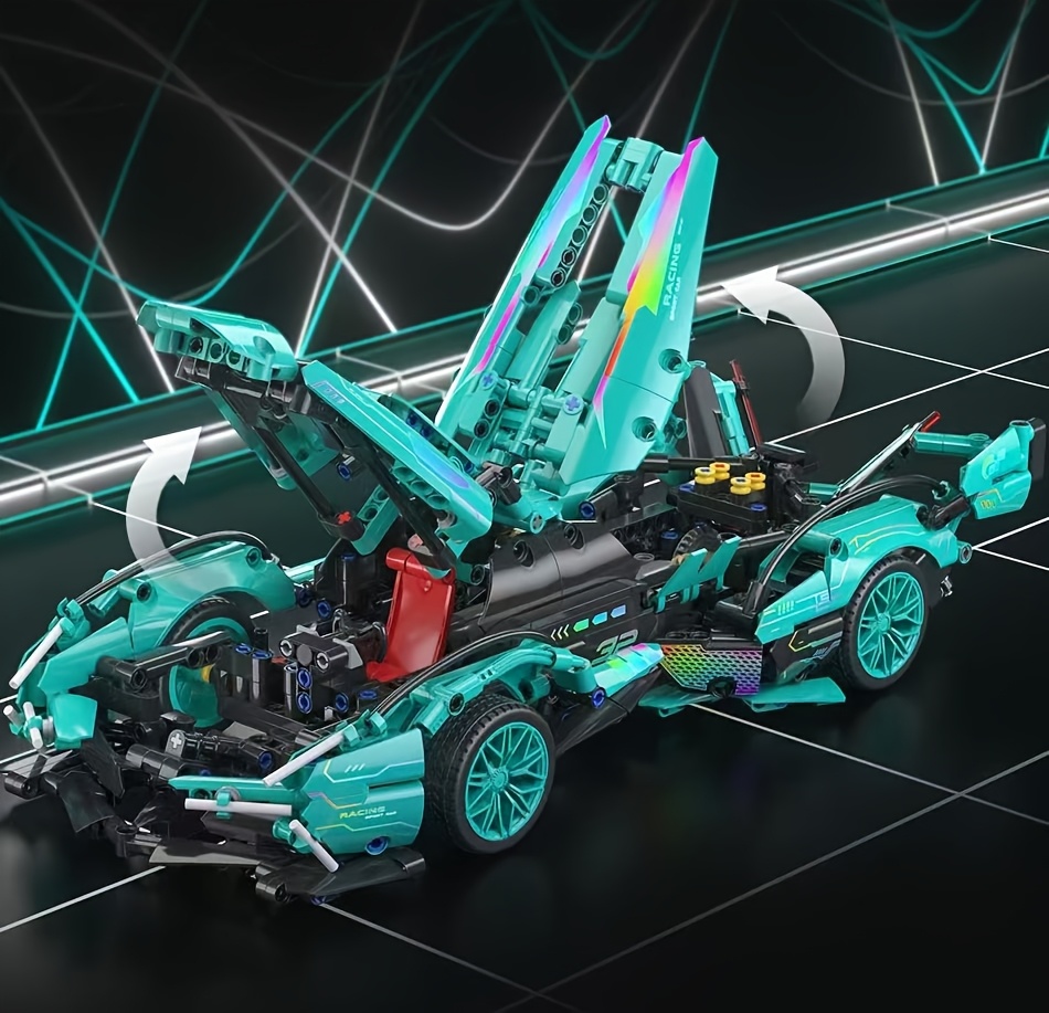 1300pcs+ Building Block Car Model Set, Made Of ABS Material, Easy To Assemble, Perfect Gift For Birthdays, Christmas, Halloween, Thanksgiving, New Year, And Parties, Suitable For Age 14 +