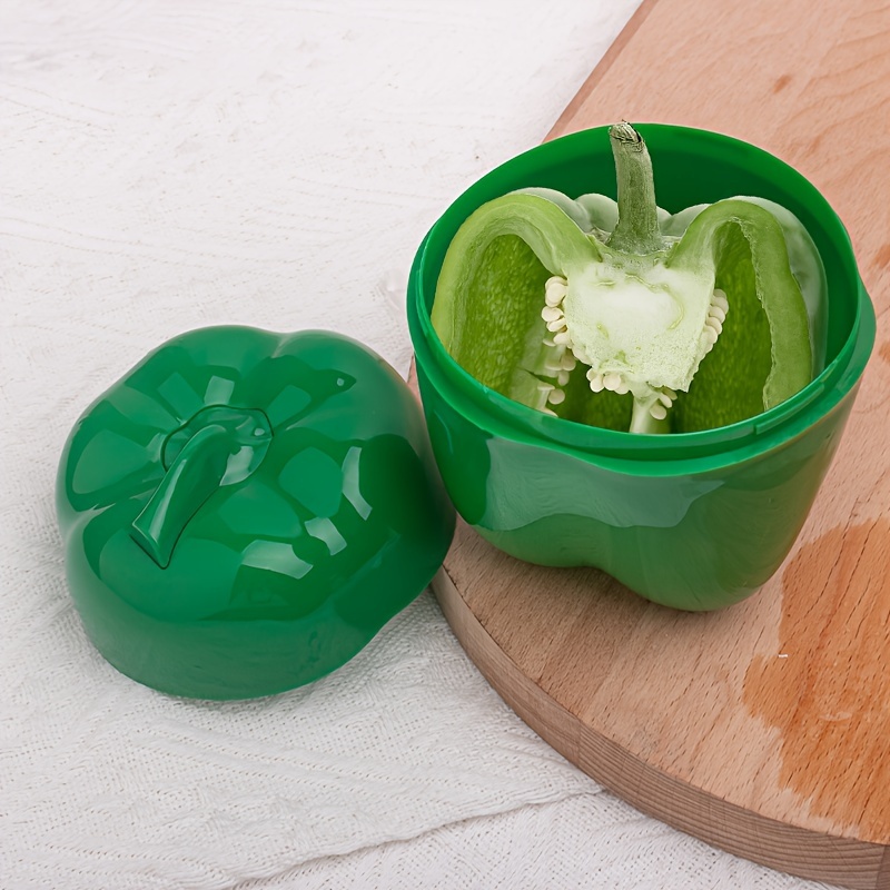 

Reusable Green Pepper-shaped Food Storage Container - Perfect For Fruits & Vegetables, Ideal For Party Prep & Everyday Use