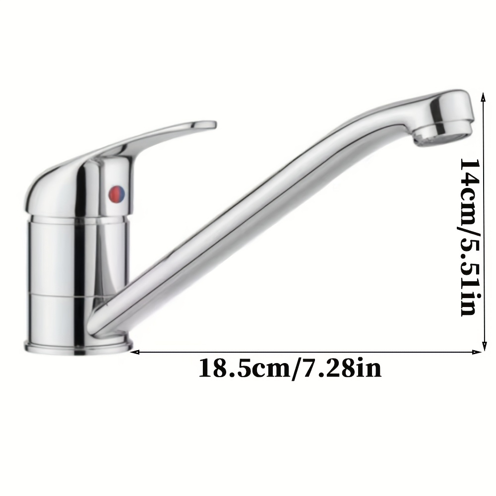 Image of Kitchen Tap Spout Single Lever Long Chrome Basin Hot And Cold Water Mixer Bathroom Faucet Kitchen Sink Mixer Tap