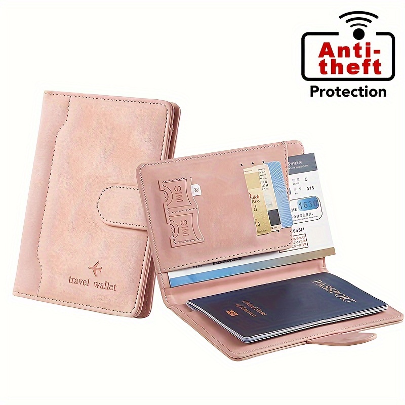 Image of Rfid Blocking - Slim Synthetic Leather Passport Holder With Magnetic Closure, Anti-theft Protection, Card Slots For , Credit Cards & Ids, Travel Accessory | Wallet | Synthetic Leather