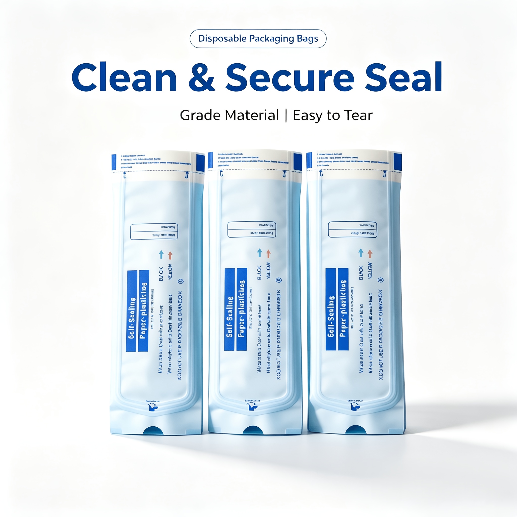 TEMU 120pcs Blue Visible Exquisite Storage Bags, Self-sealing Cleaning Bags, Used As For Nail Tool Additions For Nail Tools And Dental Cleaning Bags