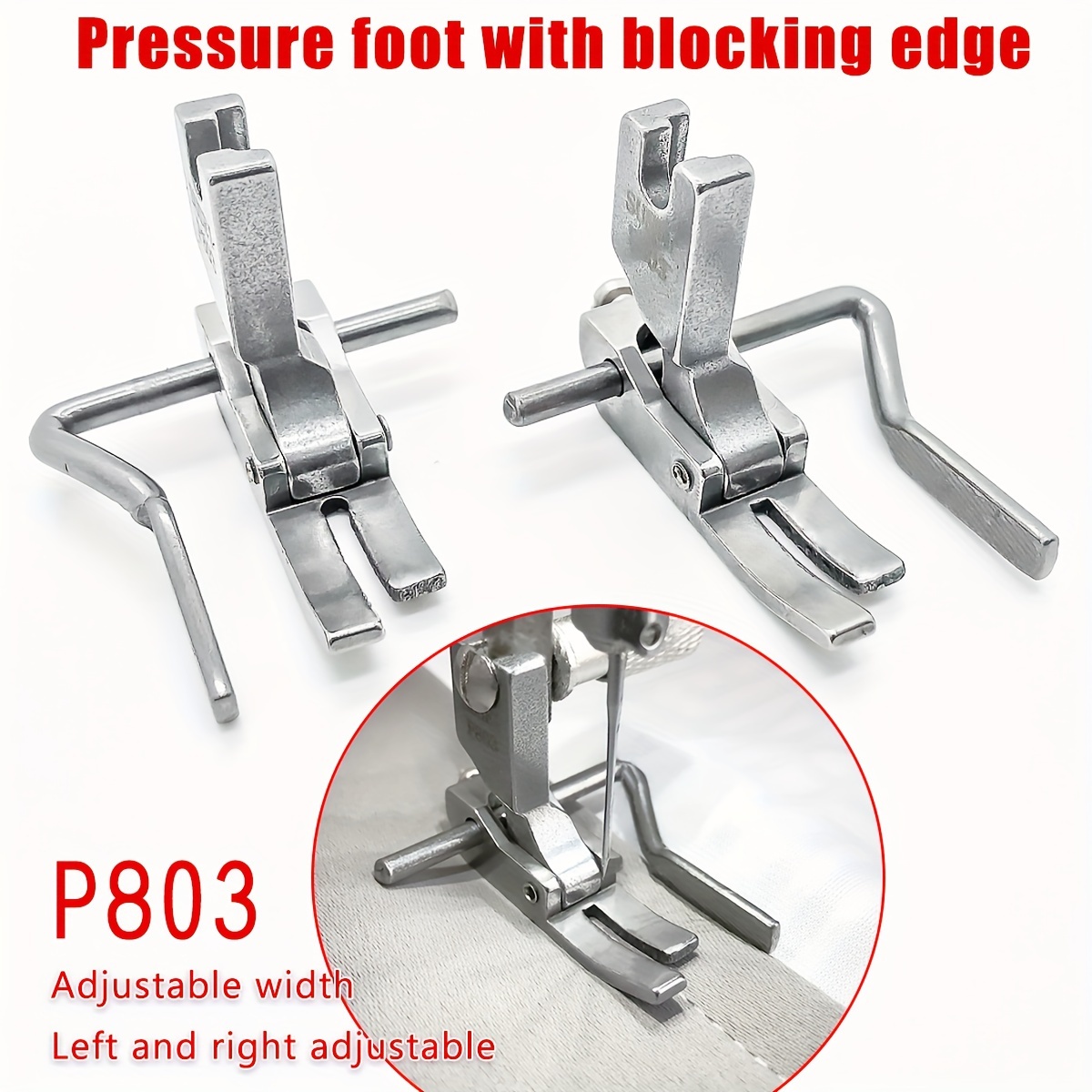 

1pcs P803 Adjustable Sewing Machine Presser Foot With Blocking Edge, Industrial Computer Flat Car Edge Guide Topstitch Foot