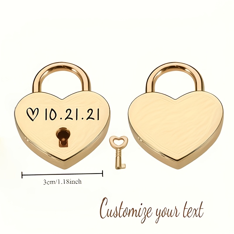 Custom Heart-Shaped Wedding Locks, Engrave Names & Dates