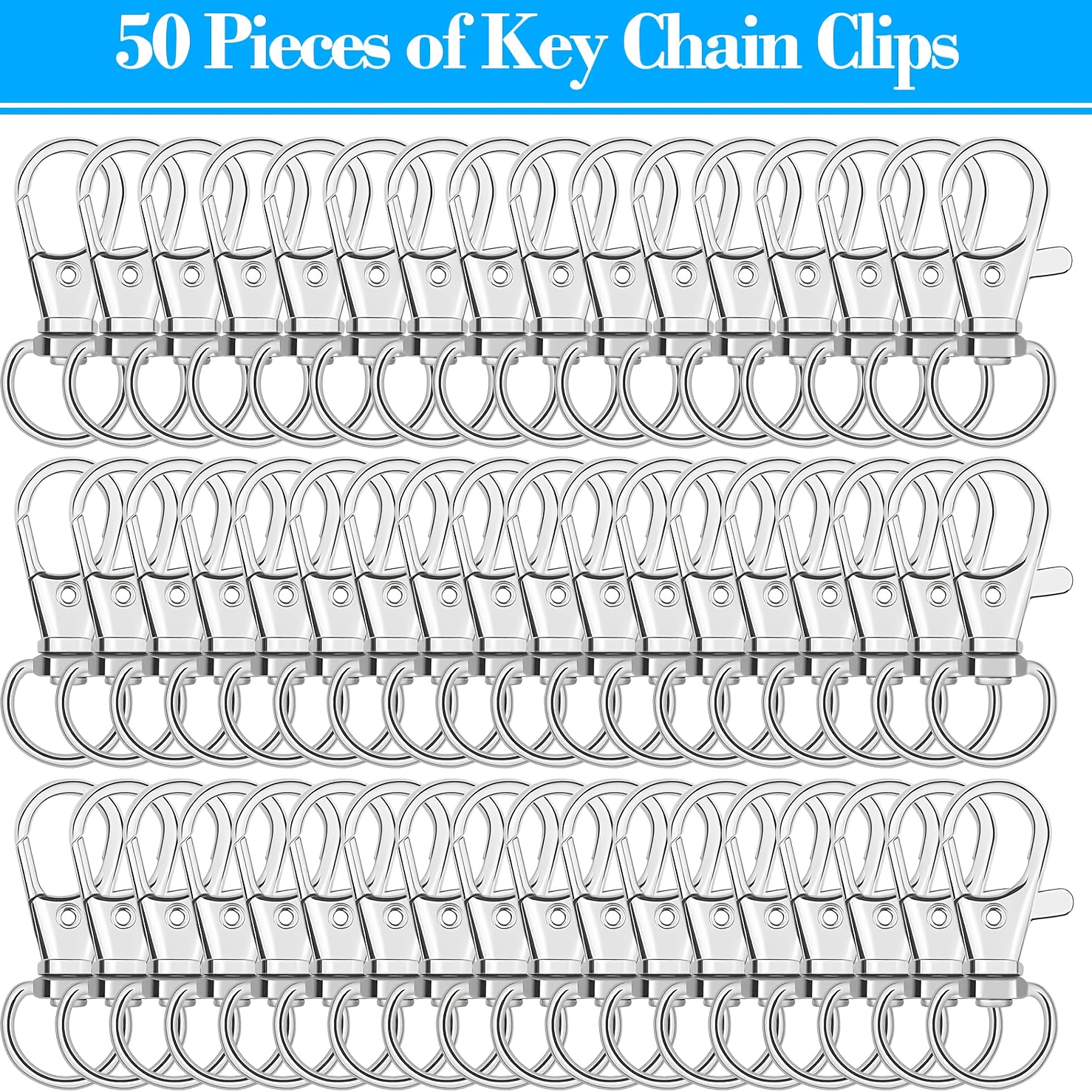 TEMU 50pcs Mini Swivel Snap Hook Clasps Small Metal Swivel Key Chain Clips Hooks Keychain Hardware For Keychain Making, Crafts, Key Chains Lanyard