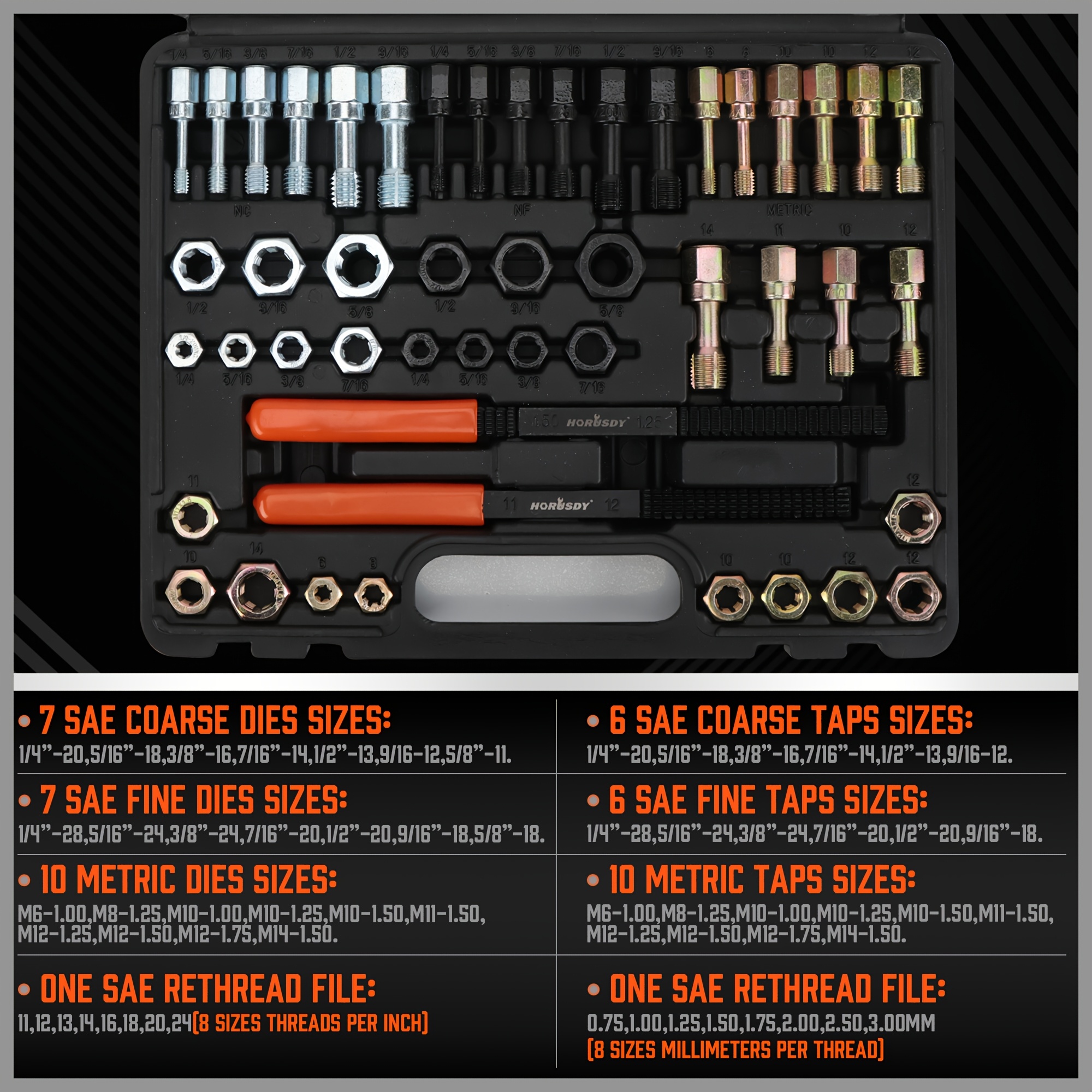 48pcs Thread Repair Tool Set with Thread Chaser