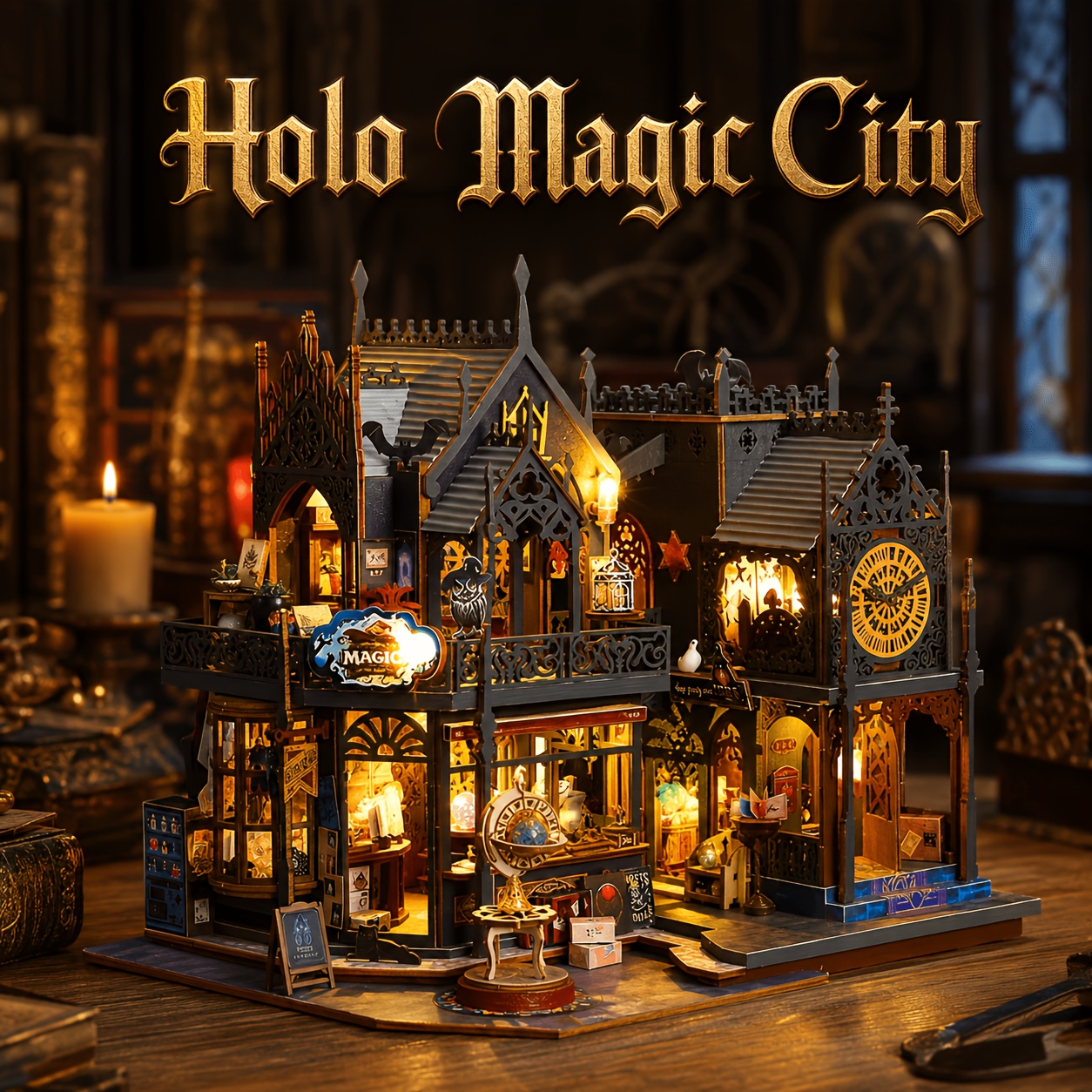 Maison Miniature à Construire CUTEROOM – Kit DIY Bois Avec Meubles, Boîte à Musique Et Lumière LED, Cadeau Créatif