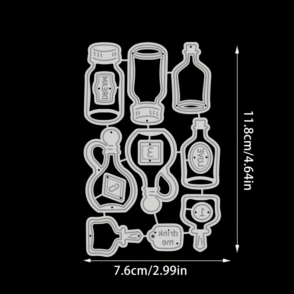 Image of ! / Exquisite Small Bottles Cutting Dies Cut Stencils Card Paper Craft Template Metal Cutting Dies Album Embossing Scrapbooking For Gift Birthday