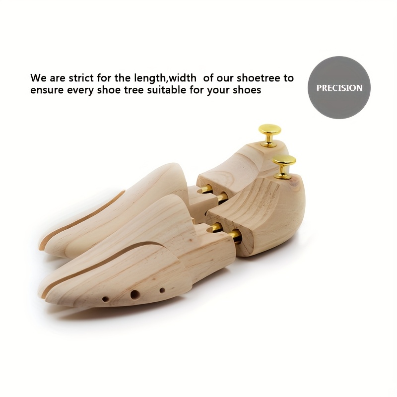1 par de formadores de zapatos para hombre y mujer, ajustables de madera de pino