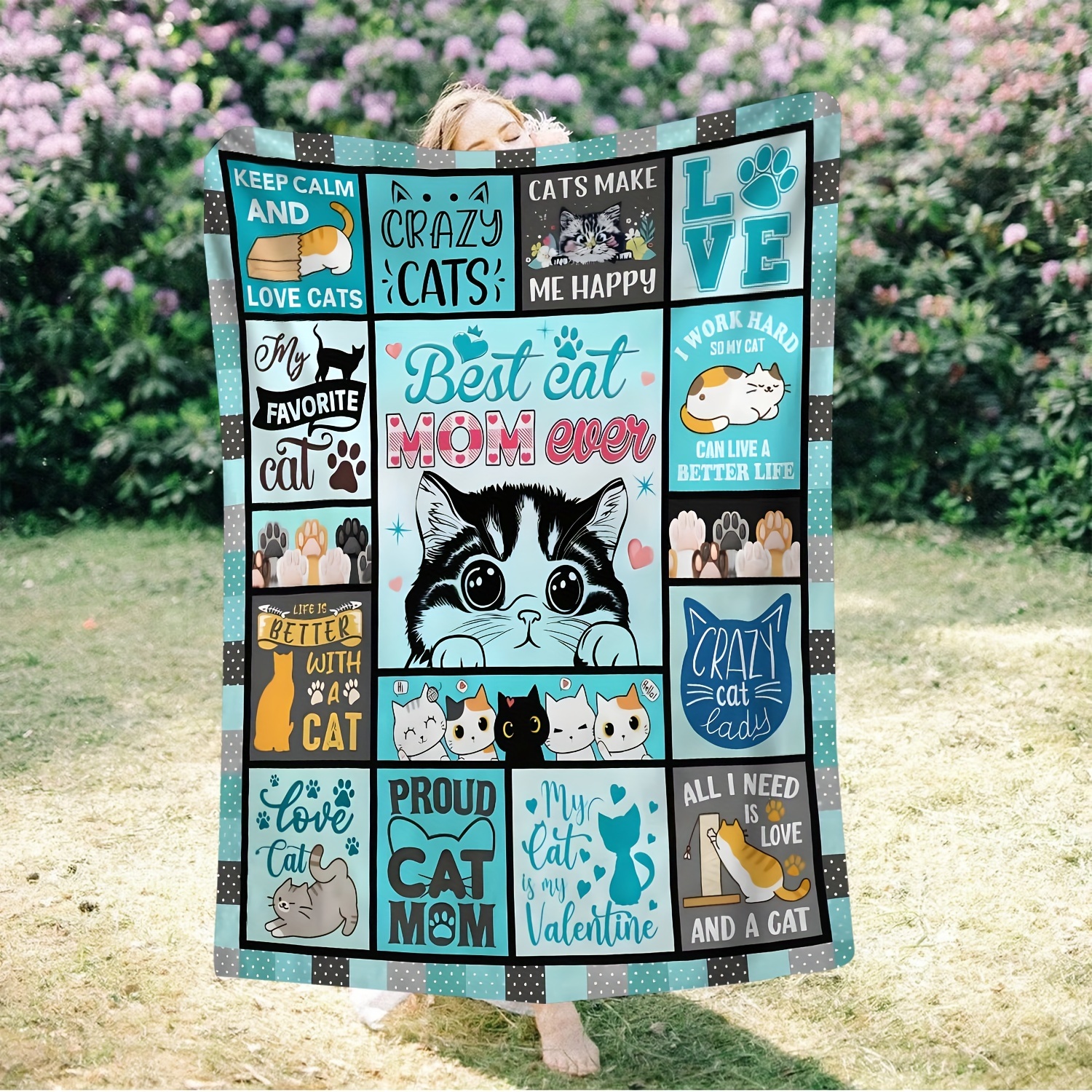 

Cozy Cat-themed Flannel Throw Blanket - Soft, Warm, And Perfect For Couch, Bed, Office, Or Travel - Ideal Gift For Friends
