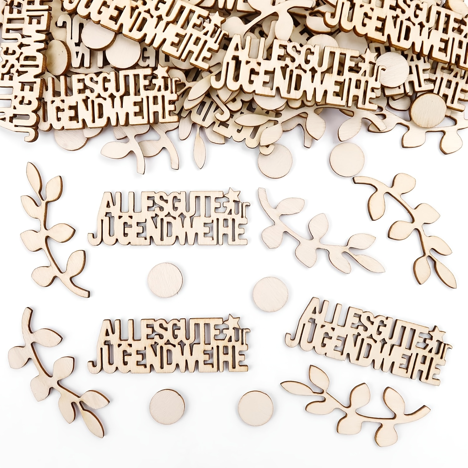 100pcs Youth Large Wooden Confetti, Youth , Eucalyptus Confetti Table Decoration