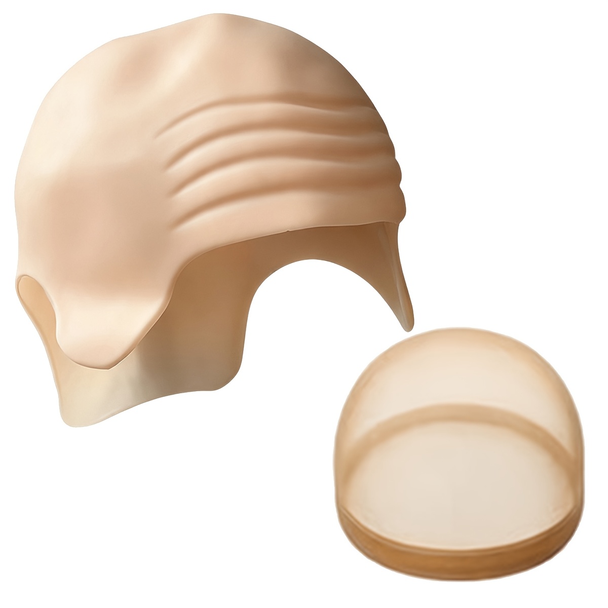 TEMU D 2 piezas/juego Gorros para Calvos y Pelucas Disfraz Divertido de Calvo para Hombres Gorro Elástico para Pelucas para Hombres Halloween Cosplay
