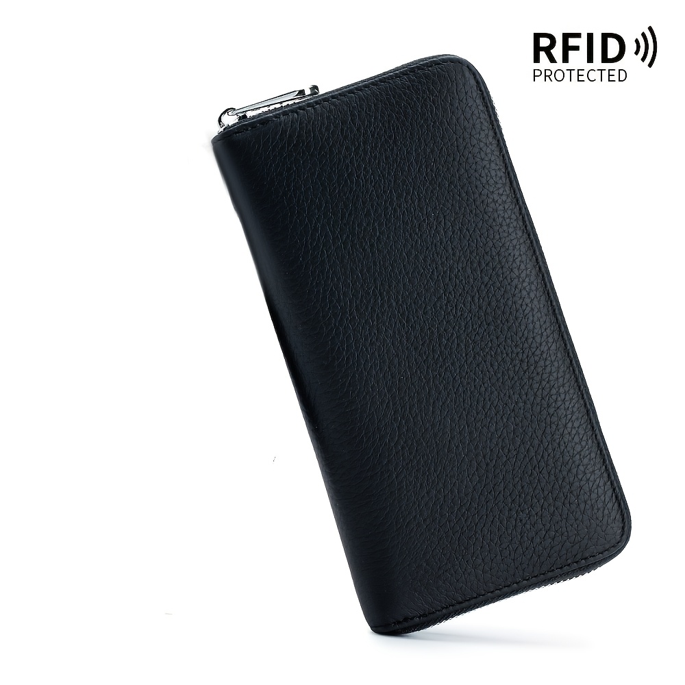 TEMU European And New Women's Wallet Women's Long Wallet Cowhide Large Capacity Clutch Bag Trendy Women's Leather Wallet Clutch Bag