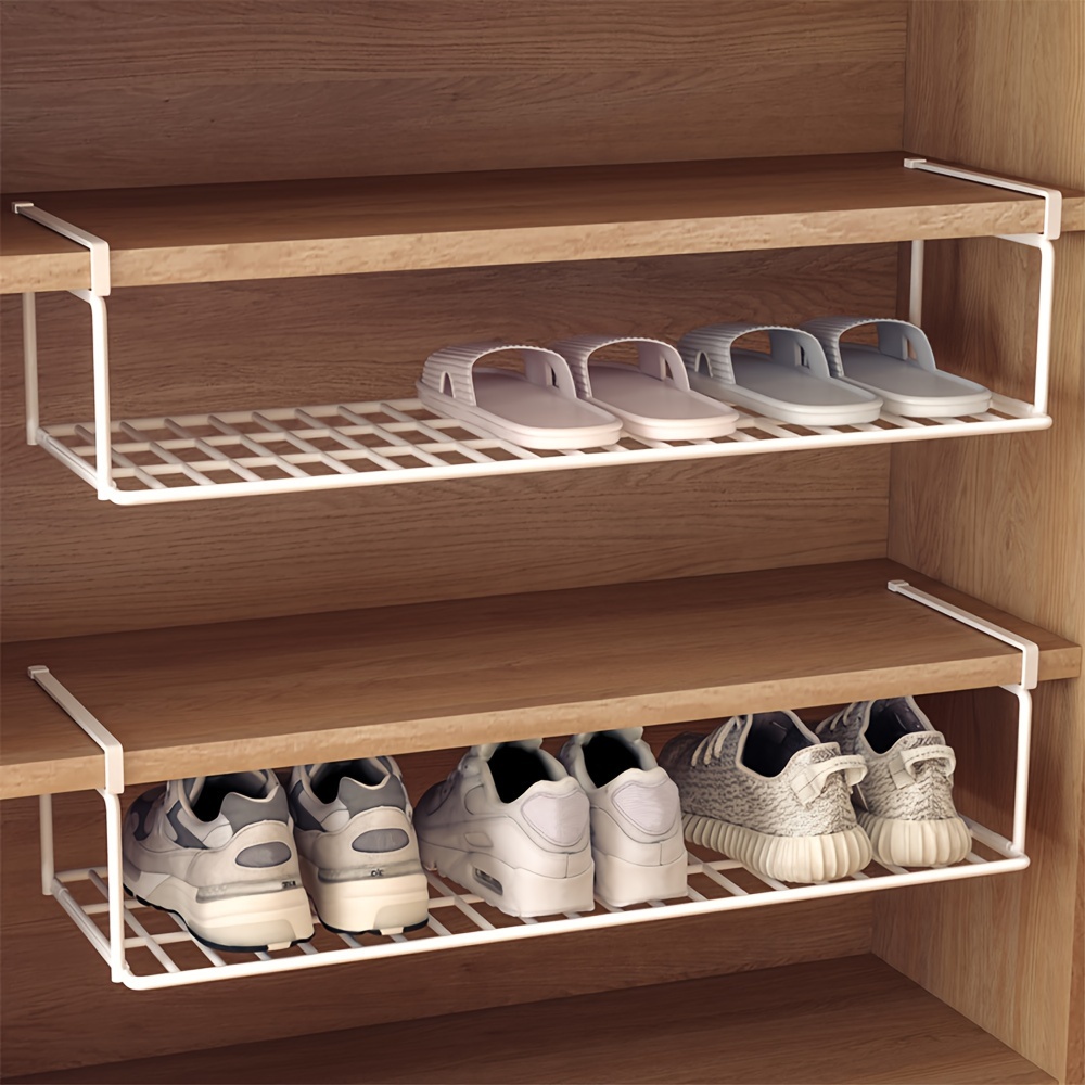 

Metal Free Standing Shoe Rack, Multi-layer, Space-saving Shoe Organizer, Foldable Bottom Support, Versatile Home Storage Shelf For Various Room Types