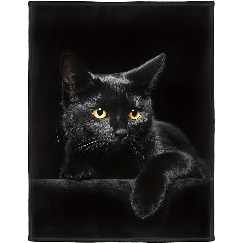 

Black Cat Print Soft Fleece Blanket - Perfect For All Seasons