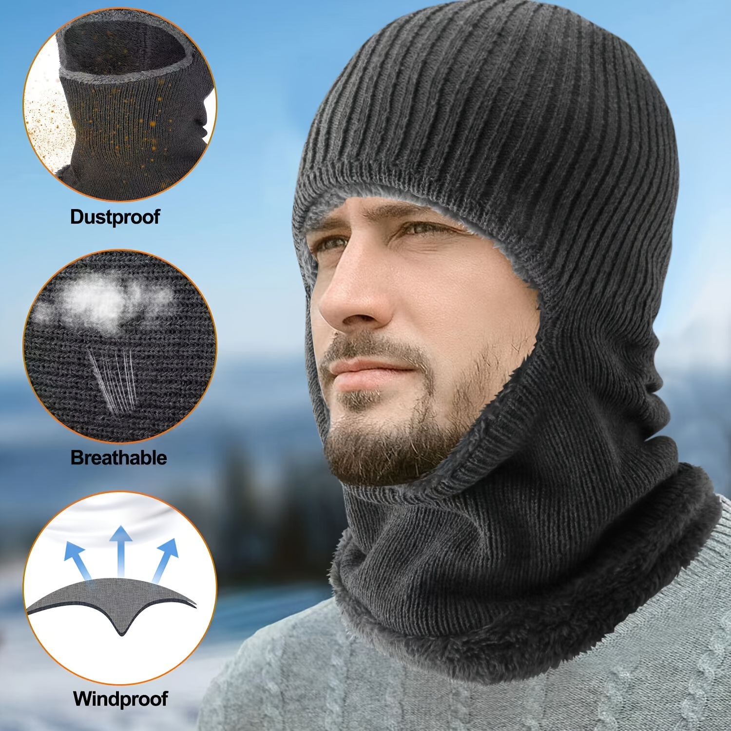 

Polyester Balaclava - Unisex Cycling , Dustproof , Knitted Hat Cap