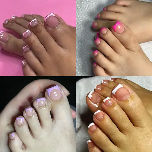 96pcs on toe nails set square toe nails assorted stylish toenails kit easy application durable manicure box set