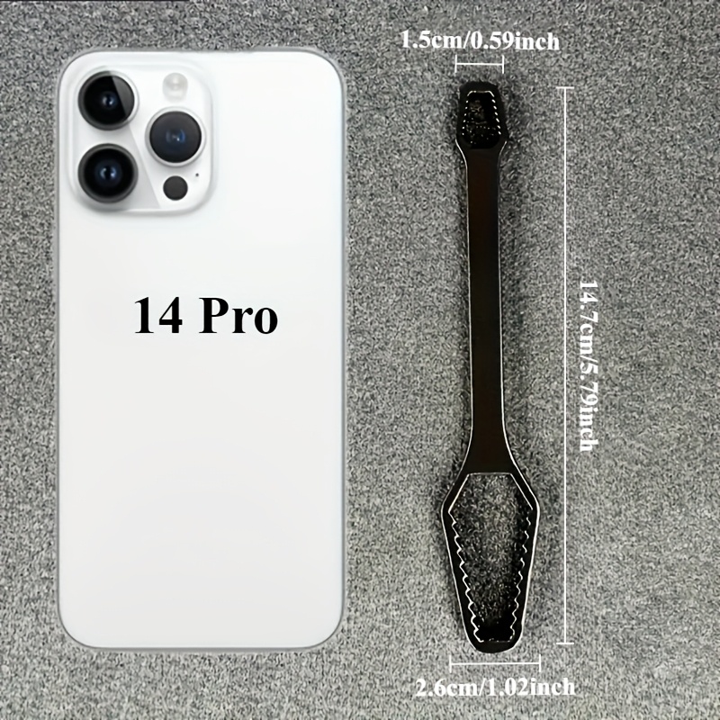 1pc Multipurpose Black 5mm Thick Torx Wrench, Adjustable Self-Tightening Dual-Head Spanner, Wrench Mouth Size 3-17mm, Portable Manual Tool for Automotive & Home Use