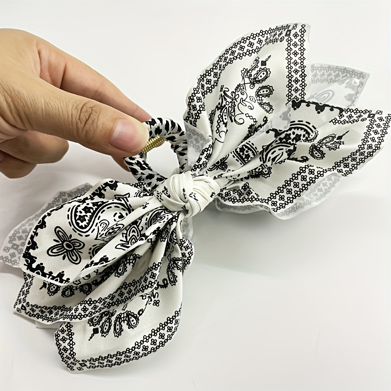 TEMU 1pc New French Retro Double-sided Bow Grab Clip Flower Fabric Advanced Sense Fabric Temperament Hairpin Hair Band Hair Additions Women's Back Hair Bun Shark Clip Hair Band