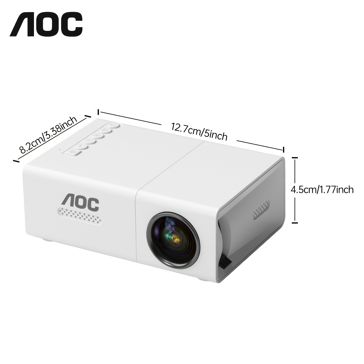 kompakter mini projektor | tragbarer hd-projektor (ansi 19lm) | für computer, handys & spielkonsolen inkl. fernbedienung