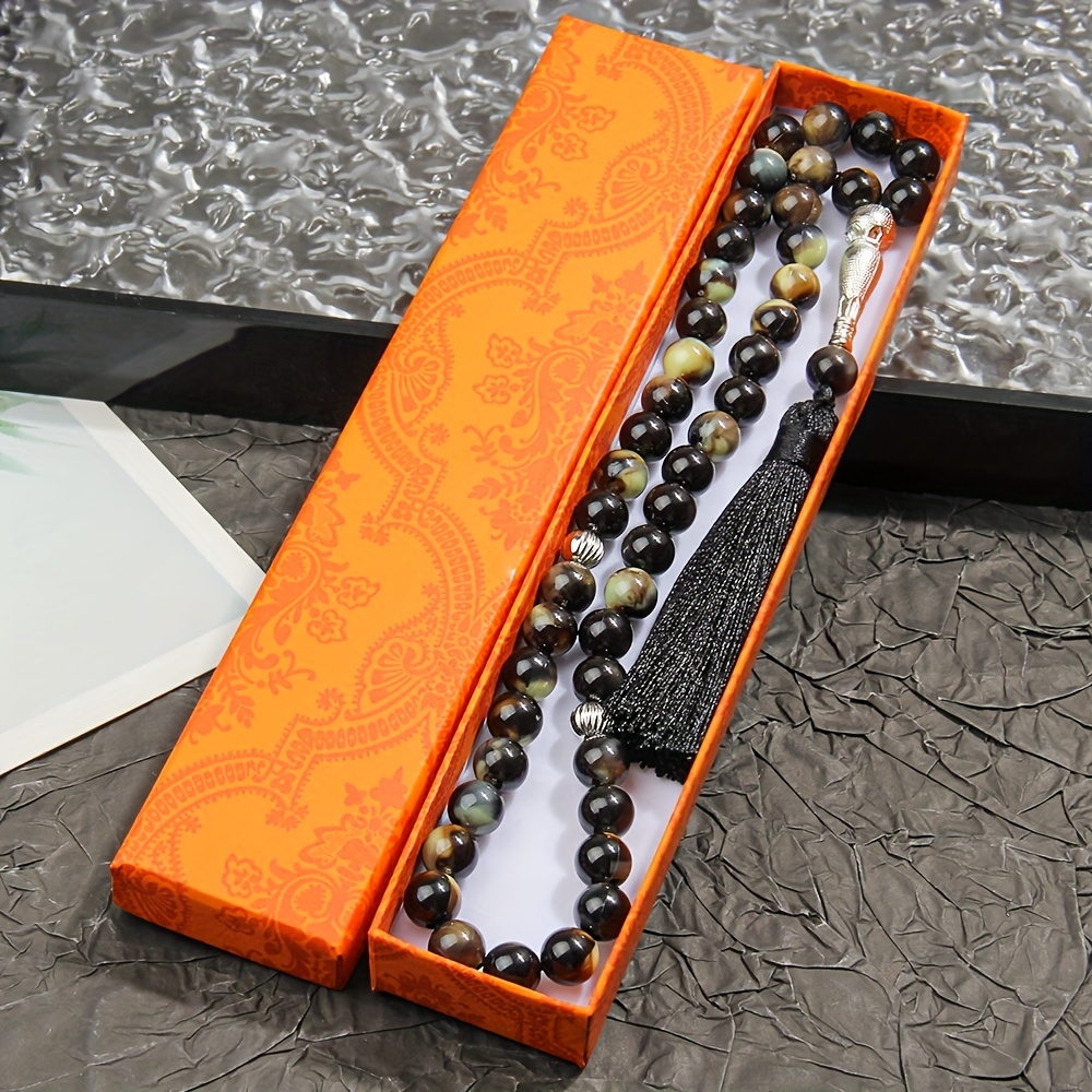 TEMU 45pcs Of 10mm Beads Zanbead Misbaha Tasbih Tesbih, Handcrafted With Exquisite Tassel Pendants, Ideal For And Reciting Dhikr, Perfect Gifts For