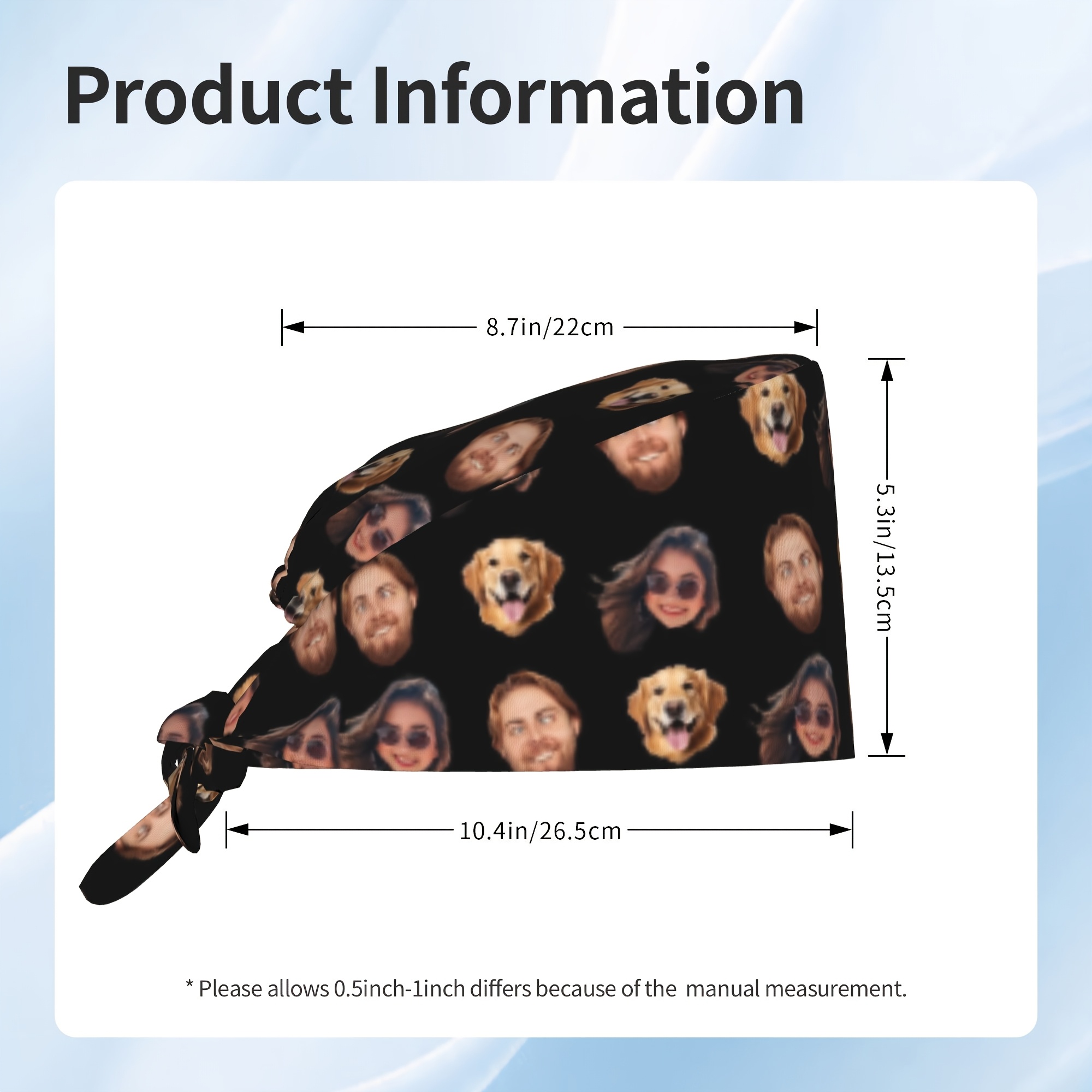 Custom Face Nurse Surgical, Printed With Personalized Photos And Names, Lightweight And Breathable, Suitable For…: retailer-supplied image