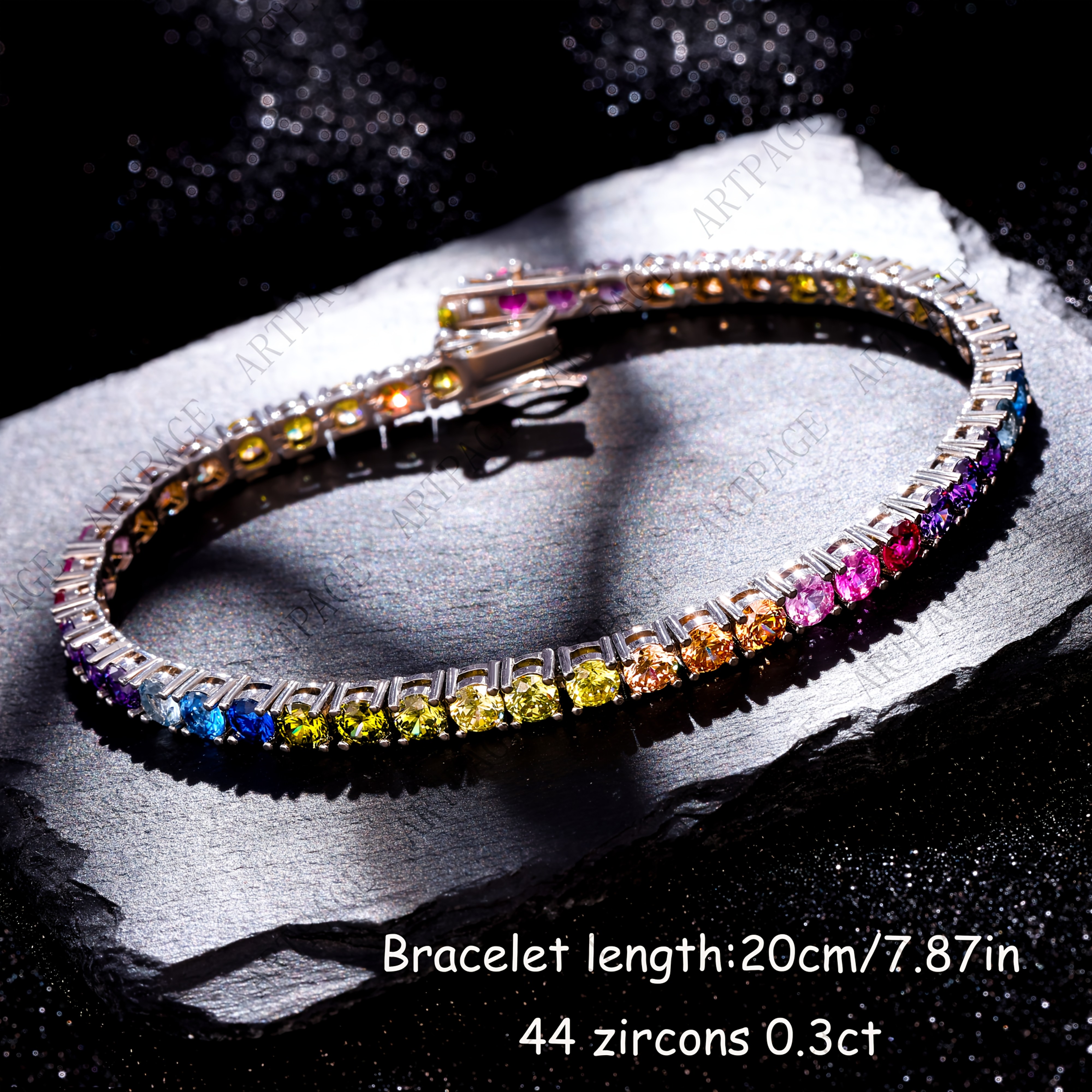 Image of Sterling Silvery Women 925 Shiny Luxury Colorful 5azirconia , Bohemian Style, Anniversary Gift For Wife, Christmas Gift, Mother's Day Gift, Valentine's Day Gift, Easter Gift, Gift Box Included
