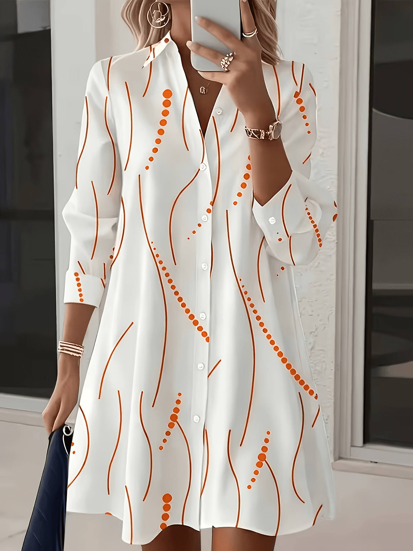 flowy autumn dress Autumn Mosaic Midi Dress S