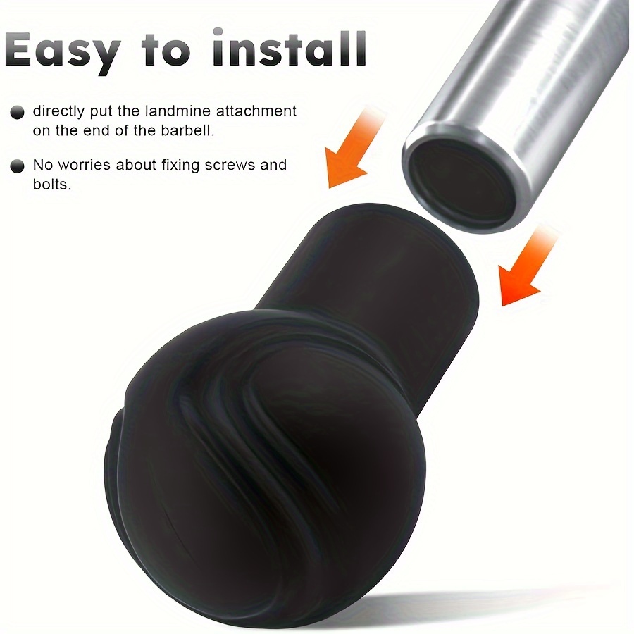 Versatile Black Rubber Landmine Attachment - Ideal for Press, Row, Spin | Fits 2'' Bars, Enhances Exercise Variety, 1x