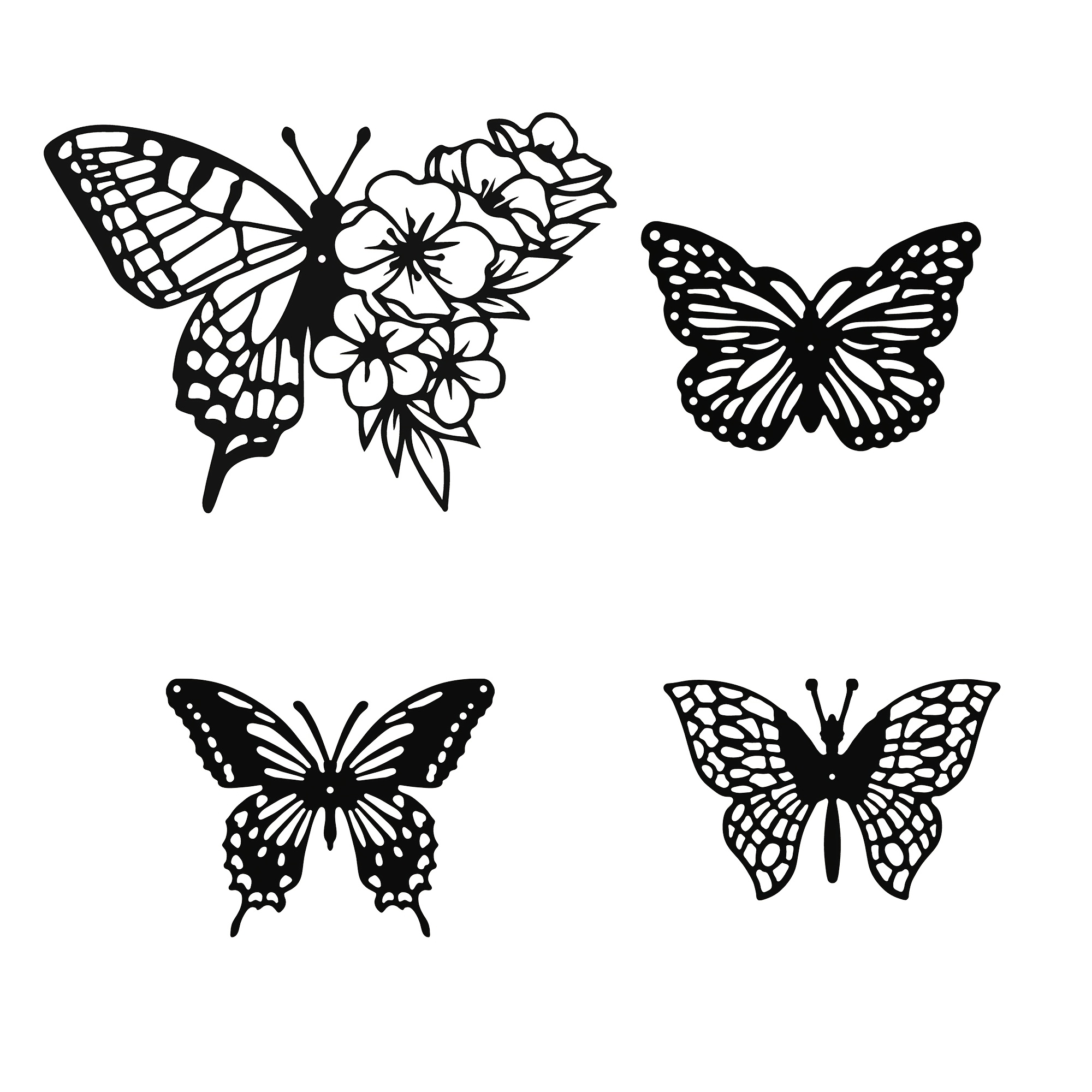 Image of 4pcs Iron Wall Art Decoration, Decorative Hanging Iron Garden, Yard, Living Room, Bedroom, Terrace, Balcony - No Electricity Required, Perfect Gift For