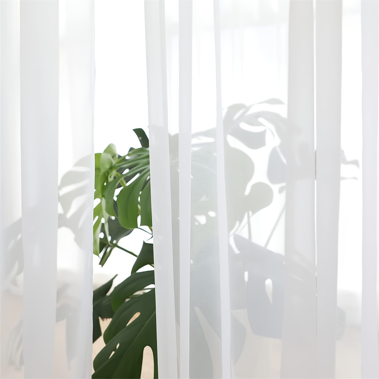 1pc white sheer   curtain rod pocket   window drapes for living room and bedroom office home decoration details 7