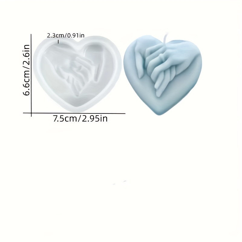 TEMU Moldes de Vela 3D en para Propuestas DIY, Moldes de Silicona para Cera de San Valentín, Jabón y Manualidades con Arcilla y Yeso