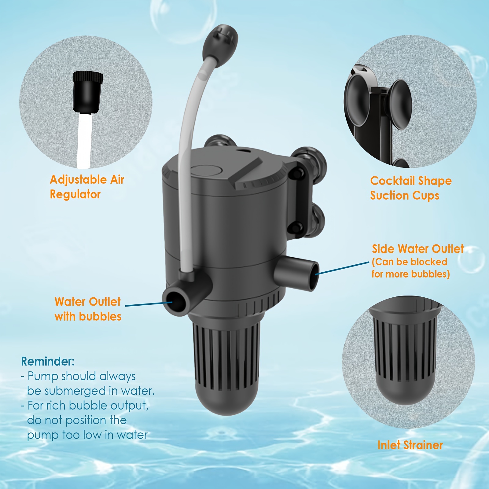 aquarium pump double water outlet Temu