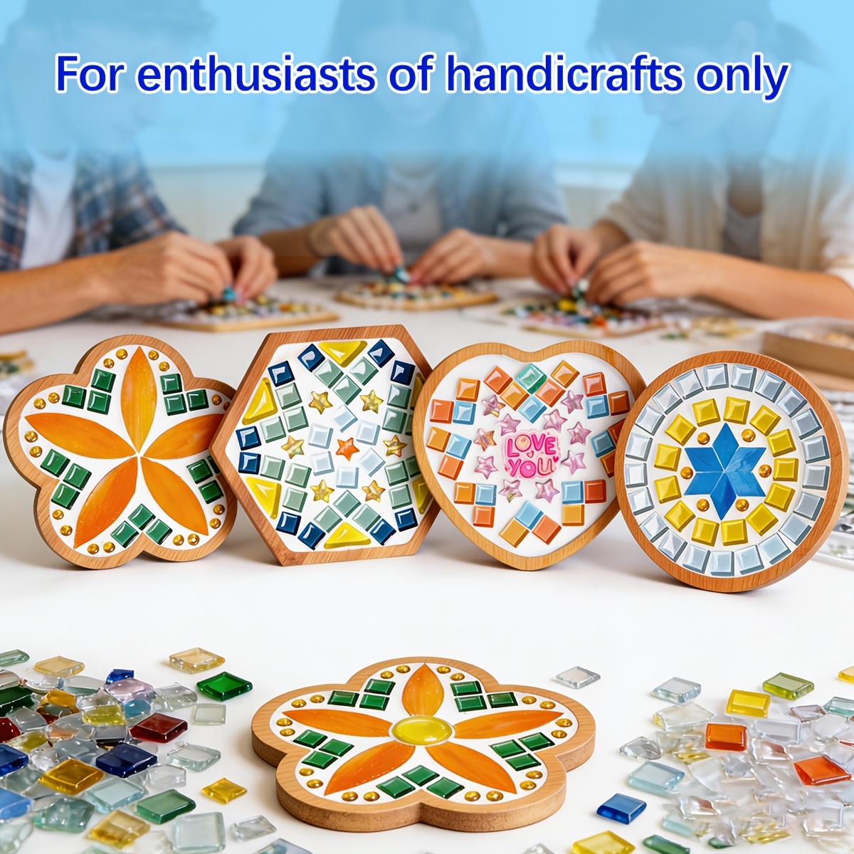 2 sets 16pcs 4 sets 32pcs   diy handmade coasters making kit multiple sets of mosaic self made heat insulating pad materials packages including painted glass pieces and plain cup base   decoration craft kit hand gloves