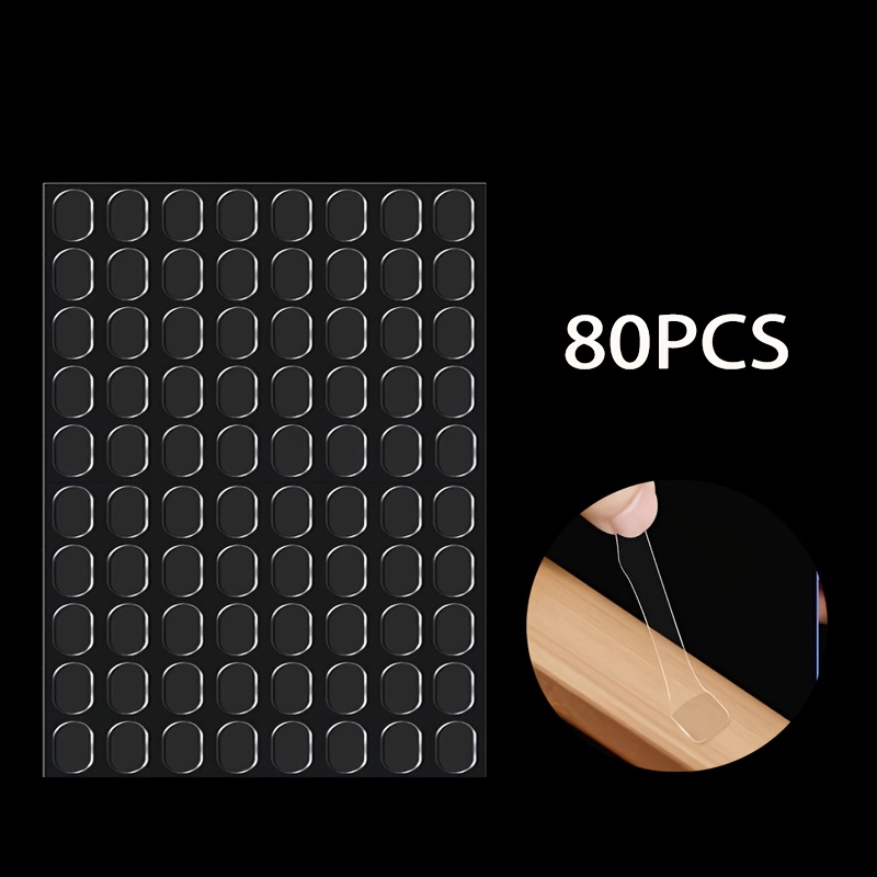 Image of 80/160/400/640/800/1440/2000pcs Removable Clear Double-sided Adhesive Dots For Wall Hangings Crafts Balloons And Party Decor 0.31" X 0.51"