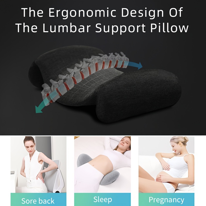Practical Non-stuffy Lumbar Support Pillow Improve Spinal Posture
