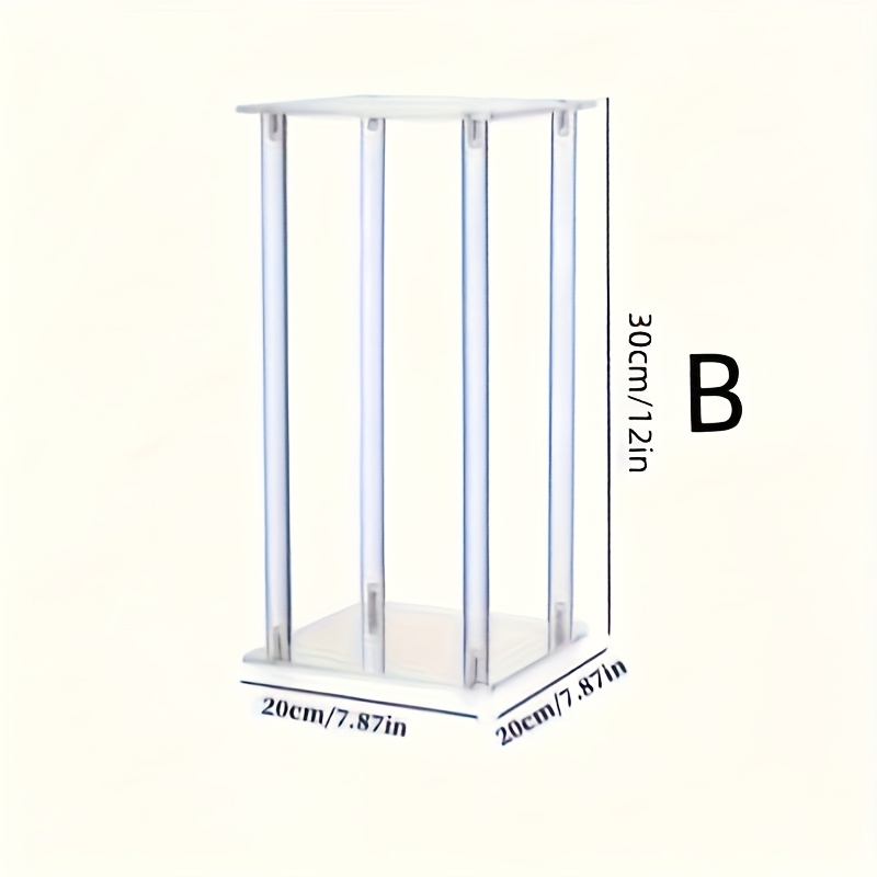 TEMU Présentoir à fleurs carré en acrylique transparent, support de vase colonne autoportant, décoration de présentoir pour fêtes de Noël et de