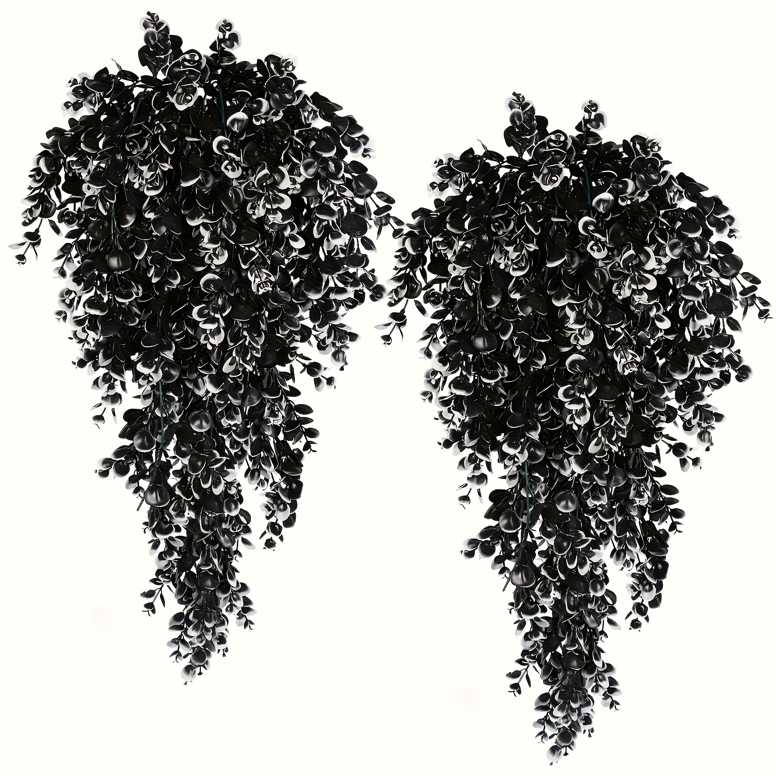 

Black Artificial Eucalyptus Vines - Perfect For Halloween & Christmas Decor, Home & Room Accents, Theme Parties - Durable Plastic, Available In 1pc Or 4pcs Set