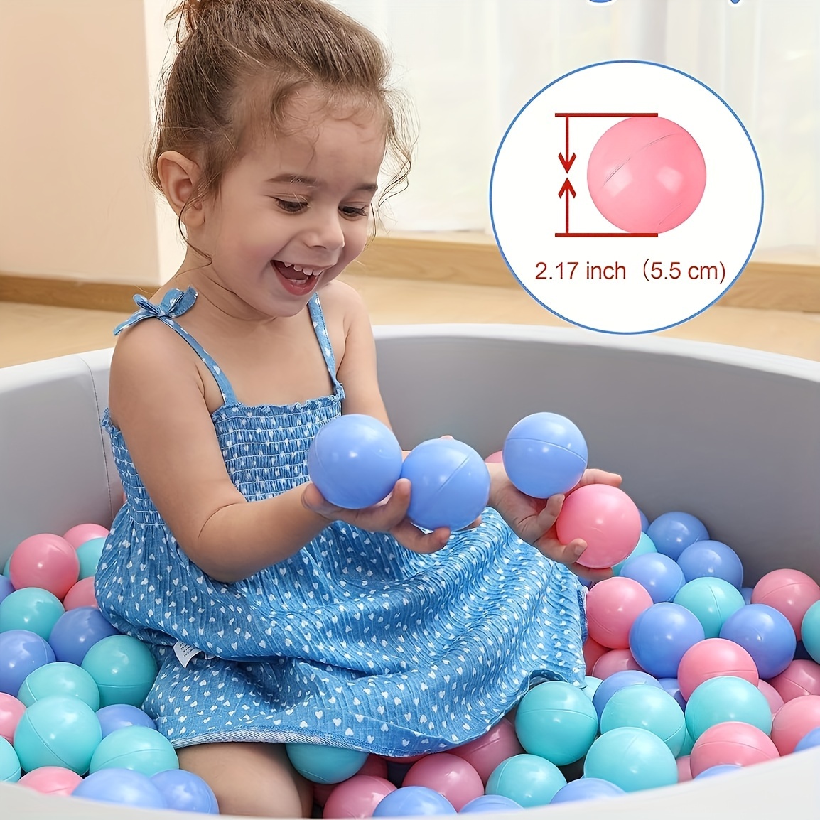 100 Balles Pour Piscine à Balles - 5.5cm - Couleurs Assorties - Sans BPA - Pour Enfants Dès La Naissance