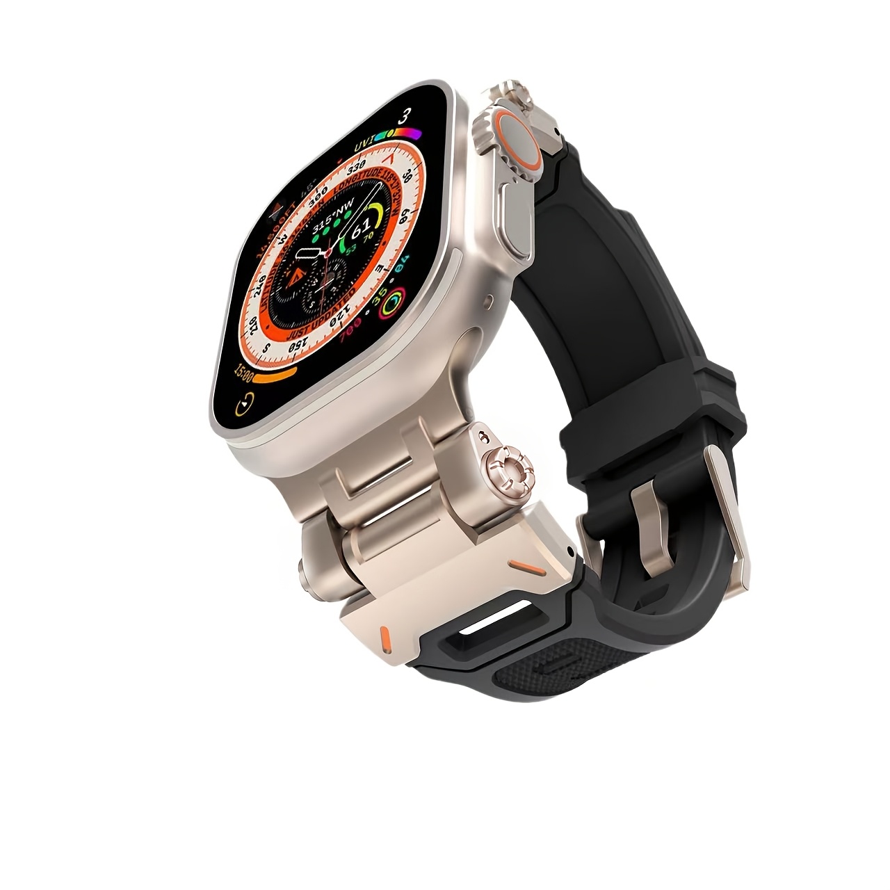 TEMU Cinturino per orologio meccanico da sport (6), cinturino in silicone traspirante, per Apple Watch serie 42 mm, 44 mm, 45 mm, 46 mm, 49 mm,