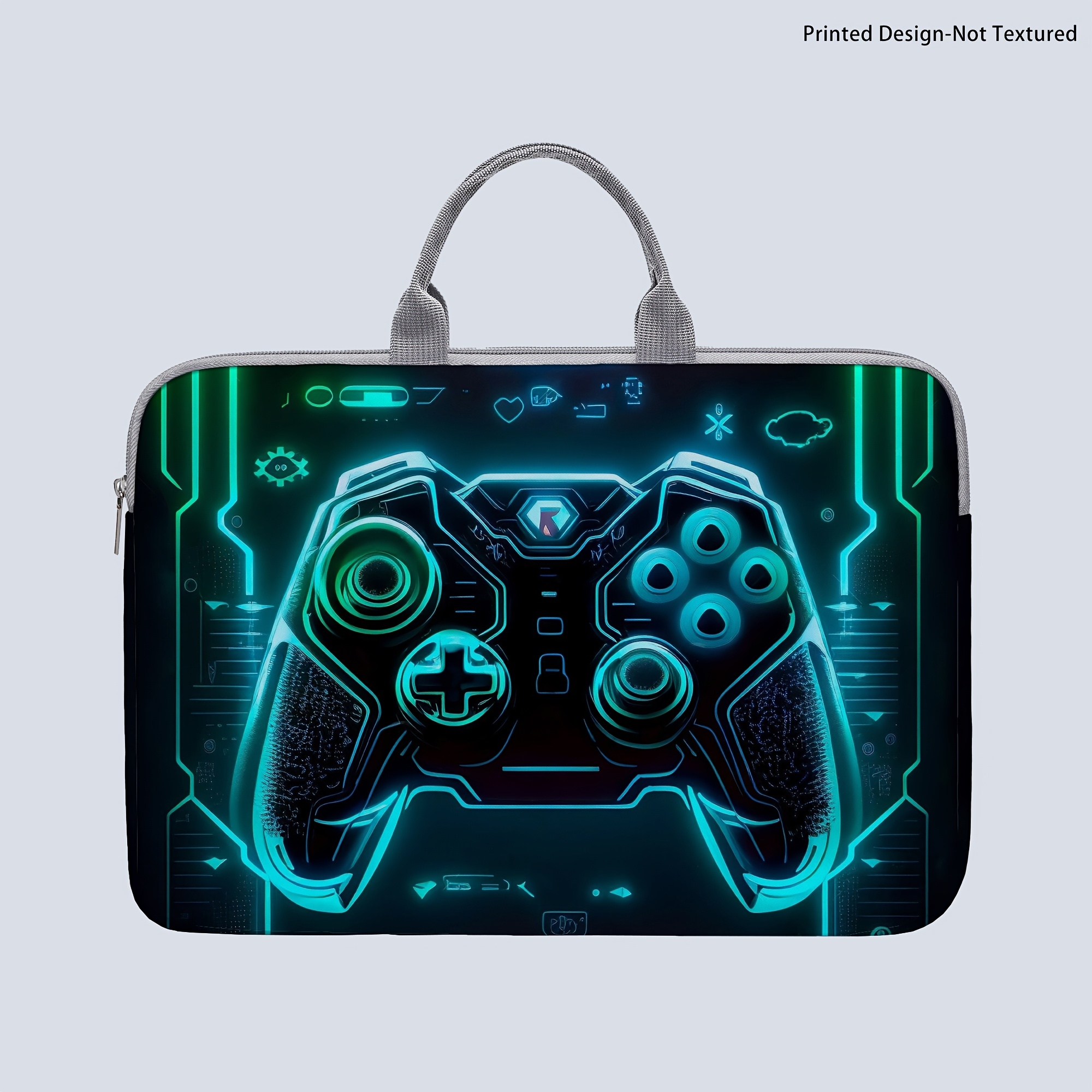 TEMU [printed Design-not Textured] 1pc Laptop Case, Gaming Controller Print Laptop Case, Briefcase-style Fabric Cover, Fits 14-inch Laptops, Soft