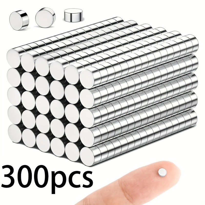 Image of 300pcs Mini Magnets, 4x2 Mm, Fridge Magnets, Round Magnets, Refrigerator Stickers, Magnets, Suitable For Kitchen, Whiteboard, Kitchen Cabinets, Fridge, Envelopes, Photos, Tool Room
